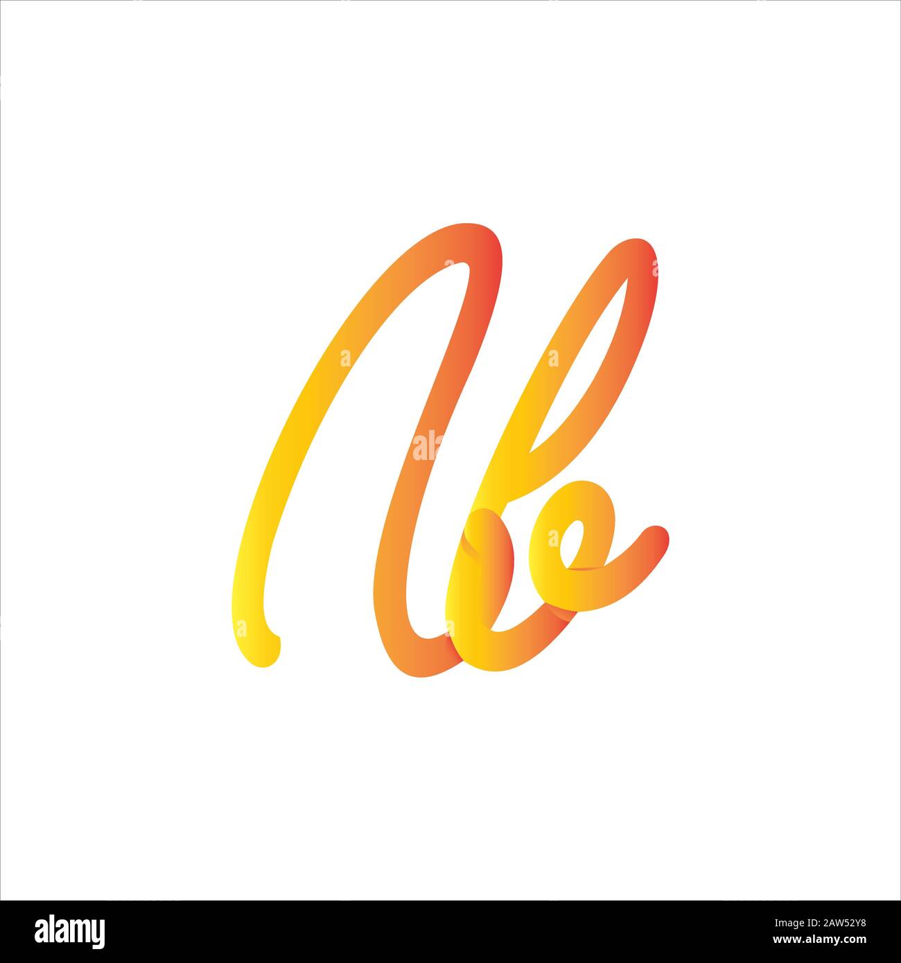 Initial letter ab or ba logo design template Stock Vector