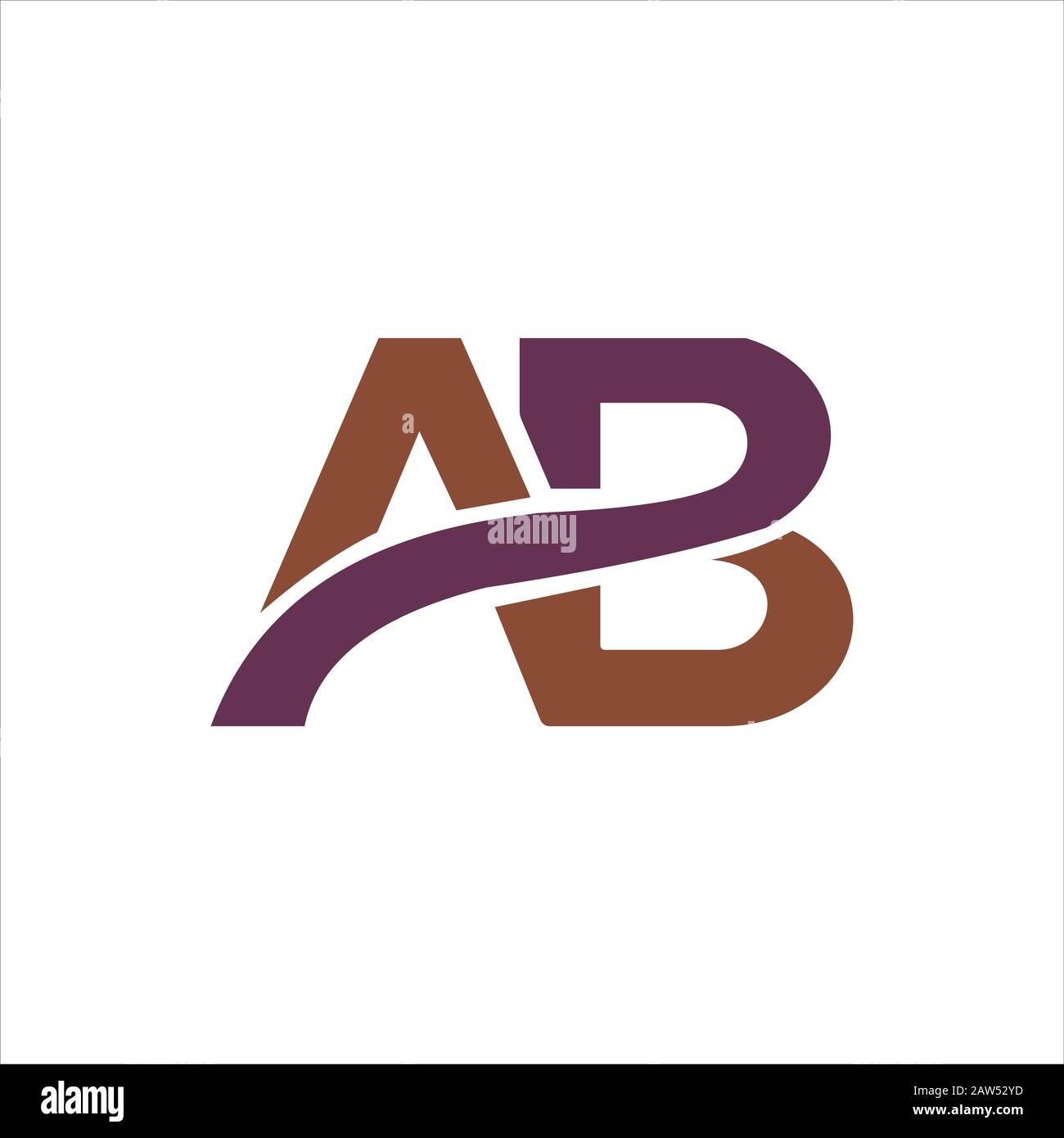 Initial letter ab or ba logo design template Stock Vector