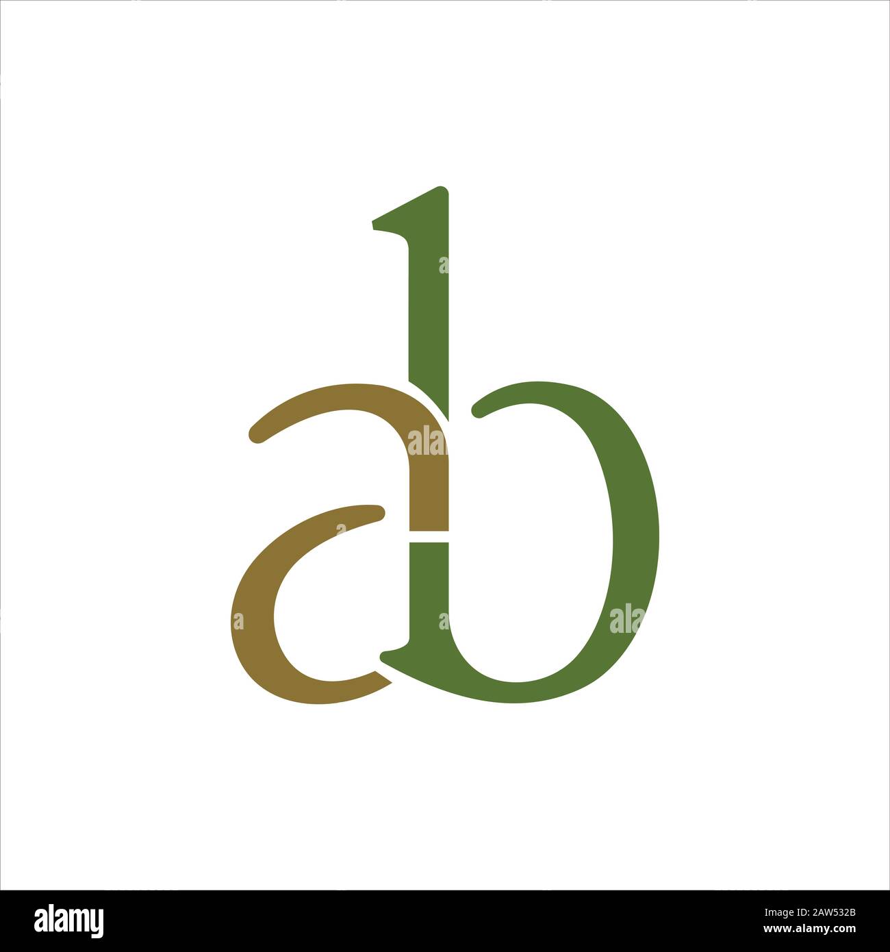 Initial letter ab or ba logo design template Stock Vector