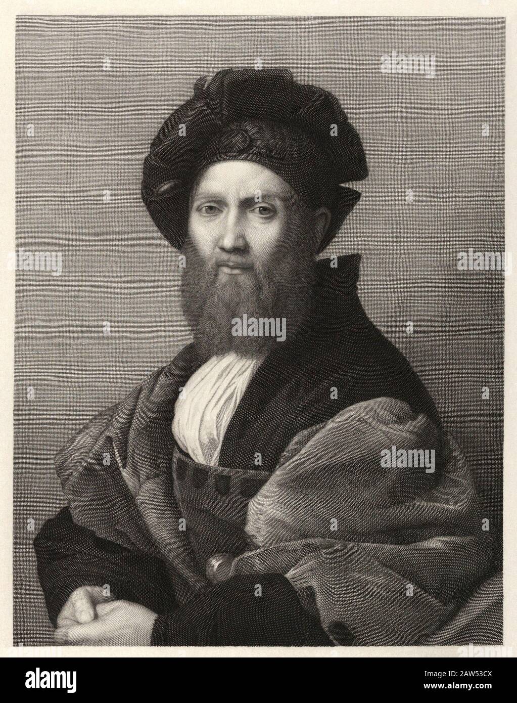 1515 ca , ITALY : The italian Renaissance politician , courtisan and writer BALDASSARRE CASTIGLIONE ( 1478 – 1529 ) Conte di Casatico , portrait by RA Stock Photo