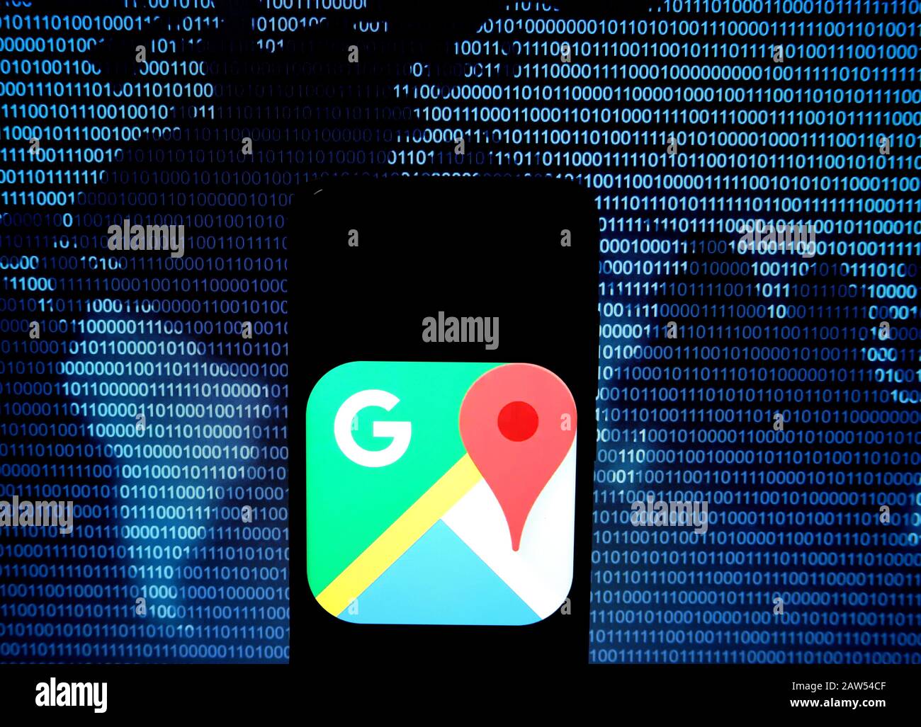 In this photo illustration a Google Map logo seen displayed on a ...