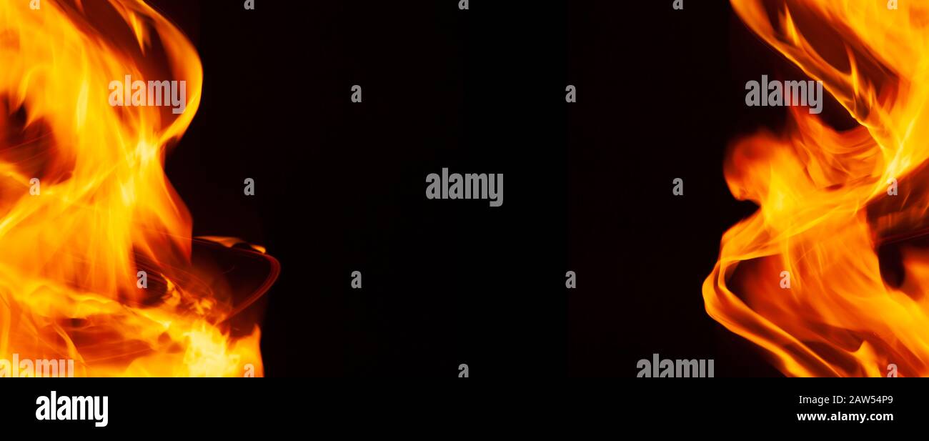 Fire on black background Stock Photo