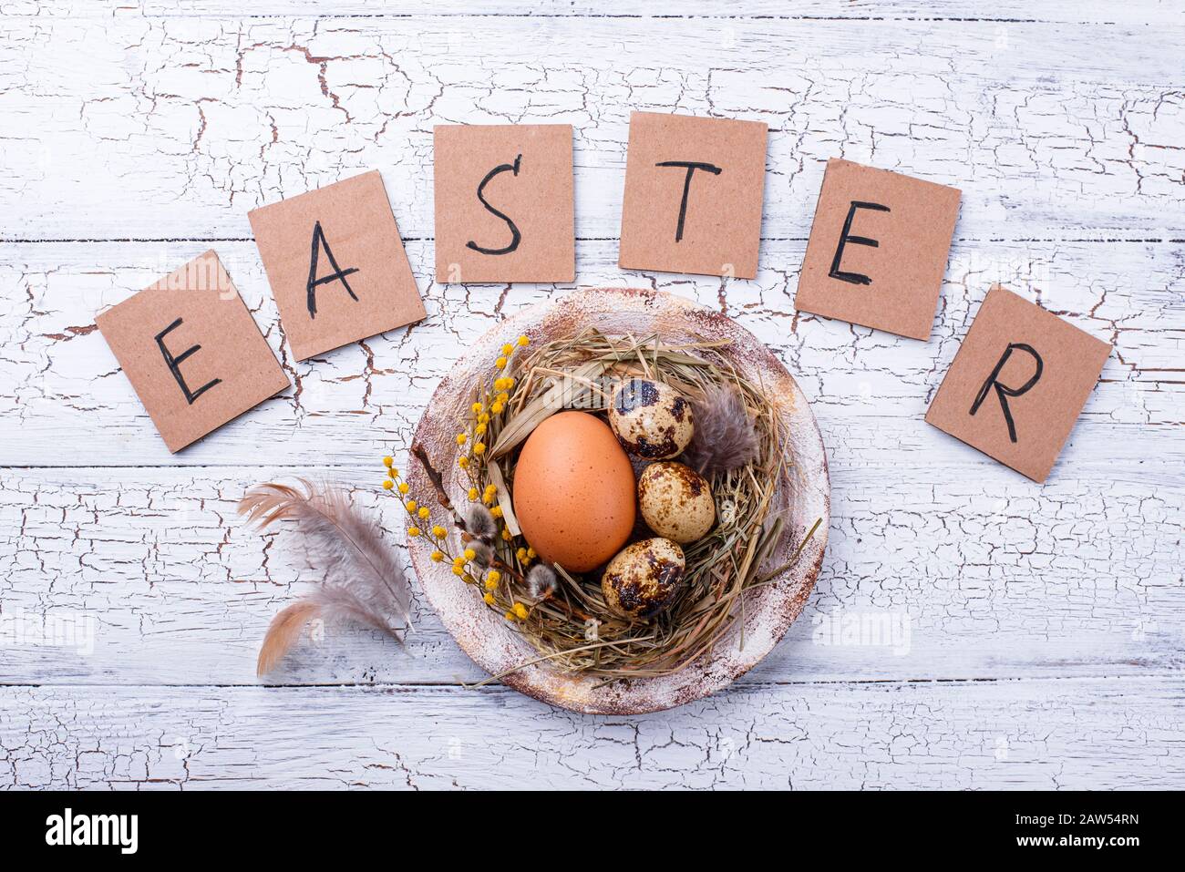 Zero waste eco-friendly Easter decor Stock Photo