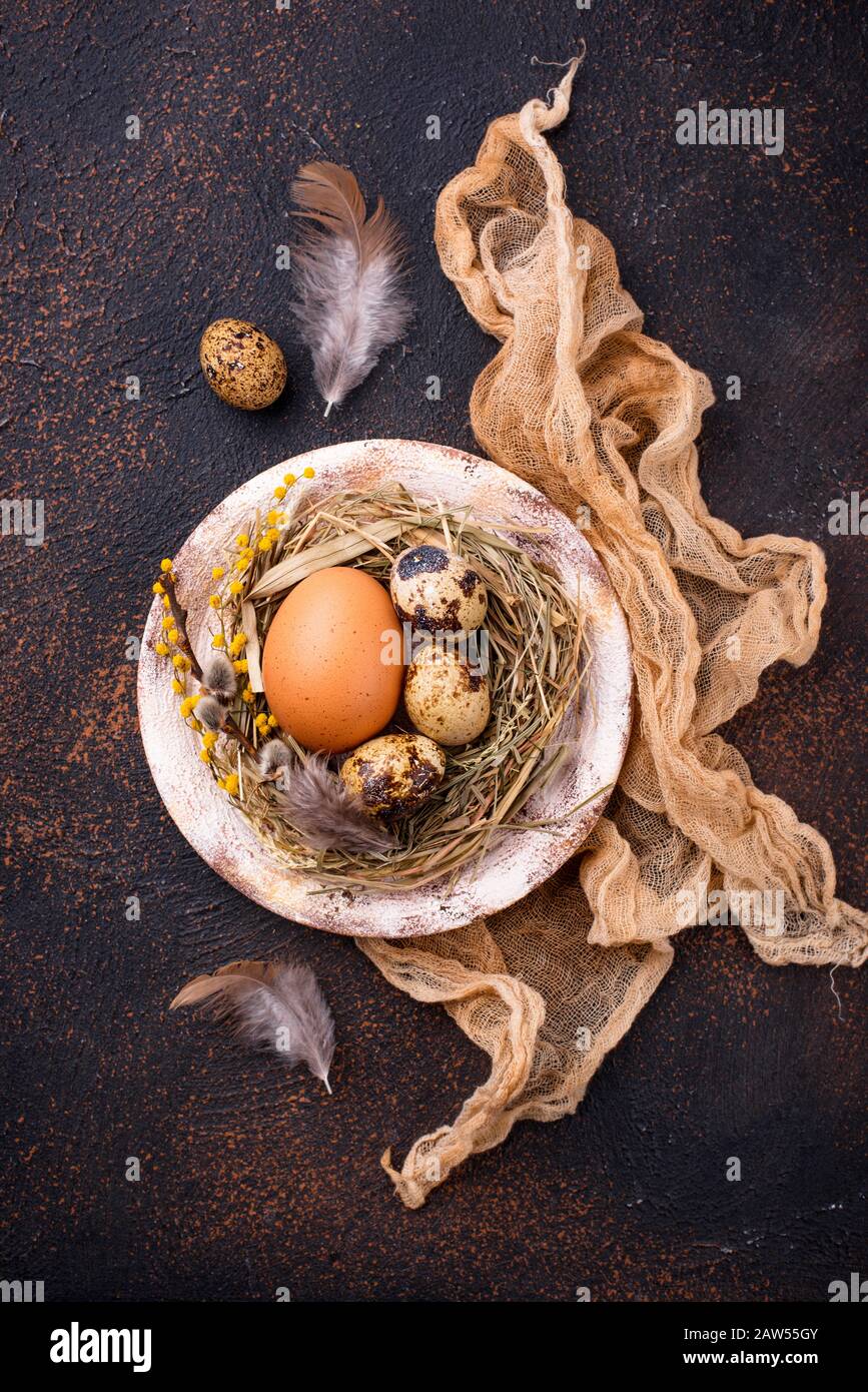 Zero waste eco-friendly Easter decor Stock Photo
