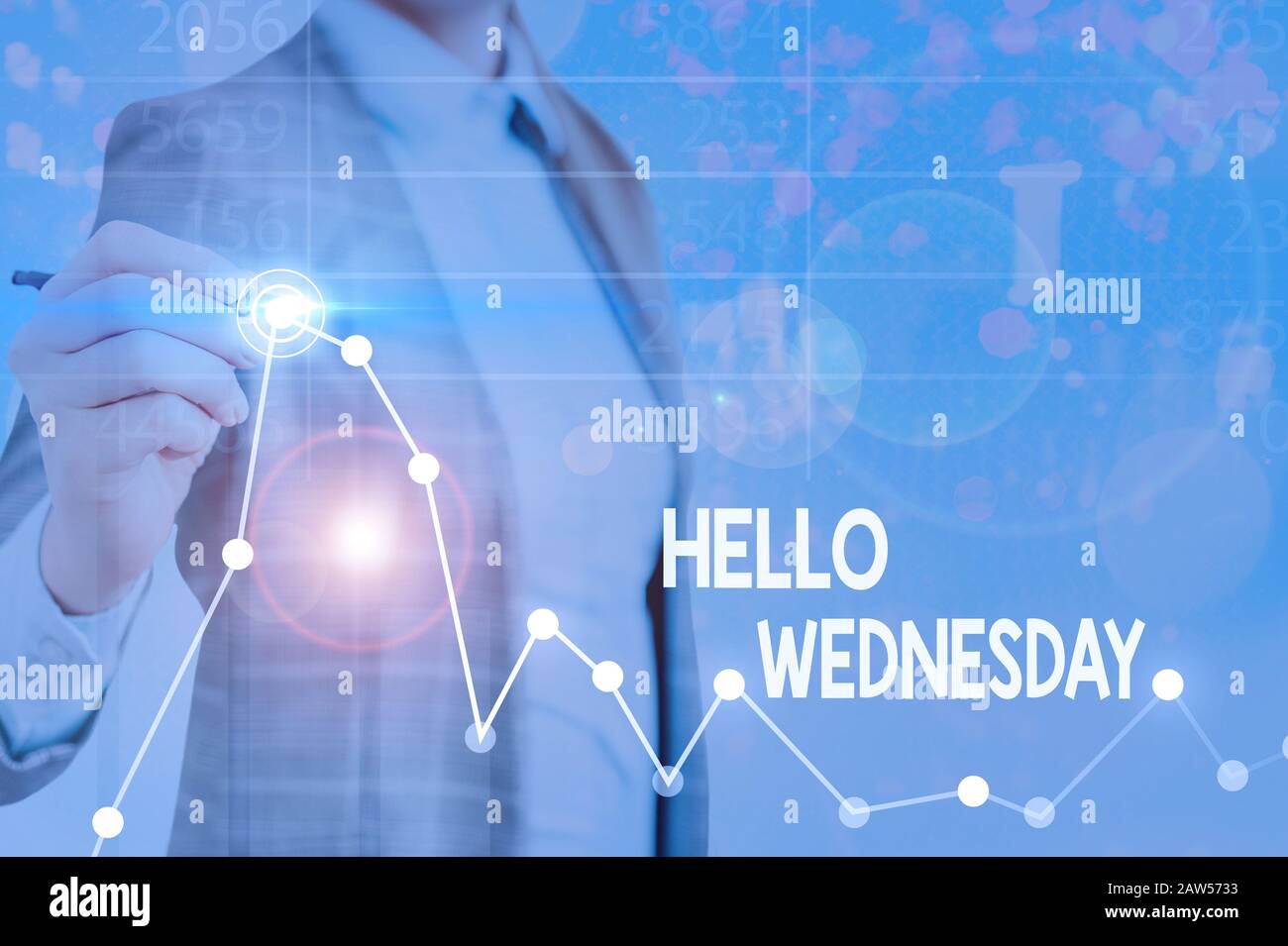 Working Wednesday Sign Text sign showing Hello Wednesday. Business photo text Hump day Middle ...