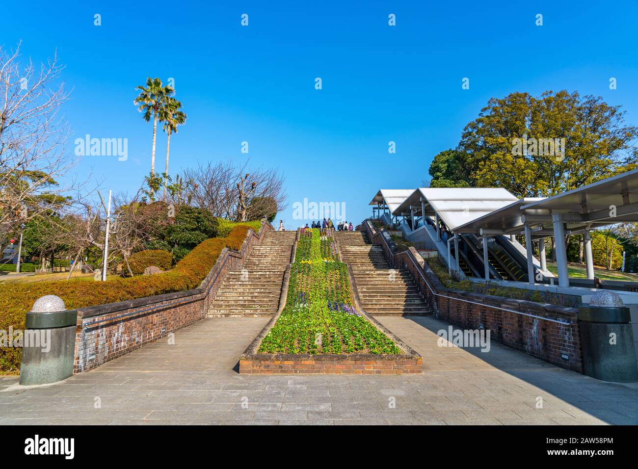 Front Stairs Of Nagasaki Peace Park In Sunny Day A Historical Park Commemorating The Atomic Bombing Of The City On August 9 1945 During World War Ii Stock Photo Alamy