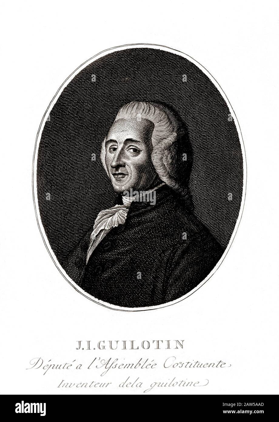 1790 ca , FRANCE : The french illuminist scientist and inventor Doctor JOSEPH-IGNACE GUILLOTIN ( 1738 - 1814 ). Was a physician who proposed on 10 Oct Stock Photo