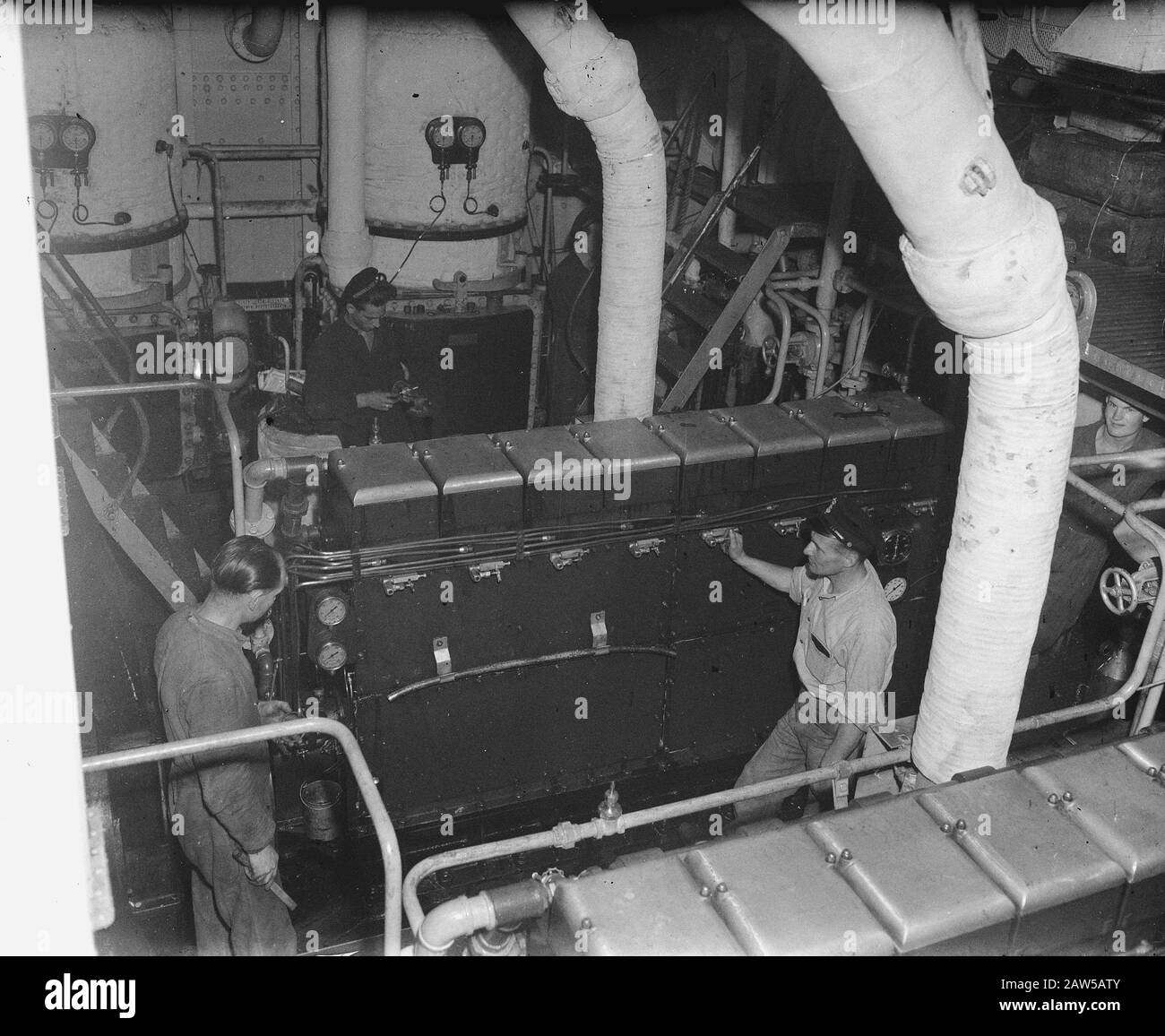 Engine room gauges Black and White Stock Photos & Images - Alamy