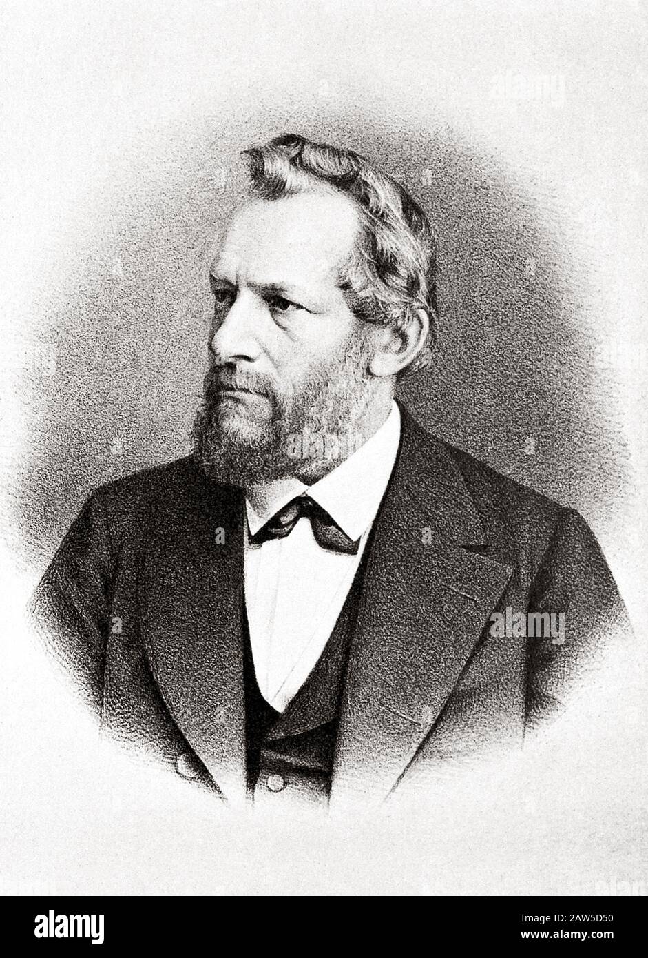1880 ca. GERMANY : The German physician and physiologist  Emil du Bois-Reymond  (  1818 – 1896 ), the discoverer of nerve action potential  and the fa Stock Photo
