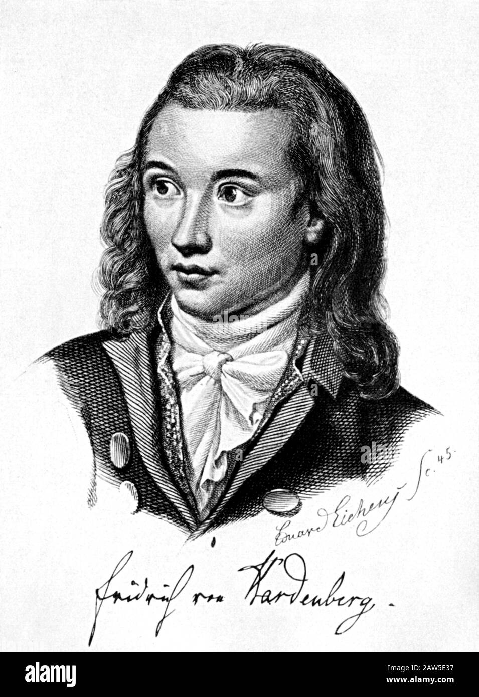 1800 ca , GERMANY : The german poet author , mystic , and philosopher of Early German Romanticism NOVALIS aka Georg Friedrich Philipp Freiherr von Har Stock Photo