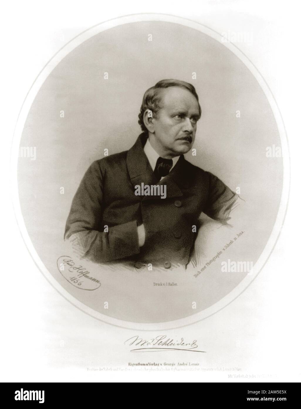 1856 , GERMANY : The German physician  Matthias Jakob Schleiden  ( 1804 - 1881 ),  botanist and co-founder of the cell theory  along with Theodor Schw Stock Photo