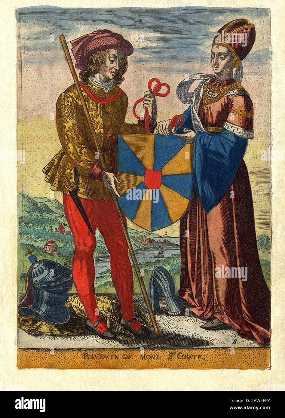 1080 Ca Flanders Baldwin Vi De Mons C 1030 1070 Di Baudouin Le Bon With His Wife Richilde Countess Of Mons And Hainaut C 1018 Stock Photo Alamy