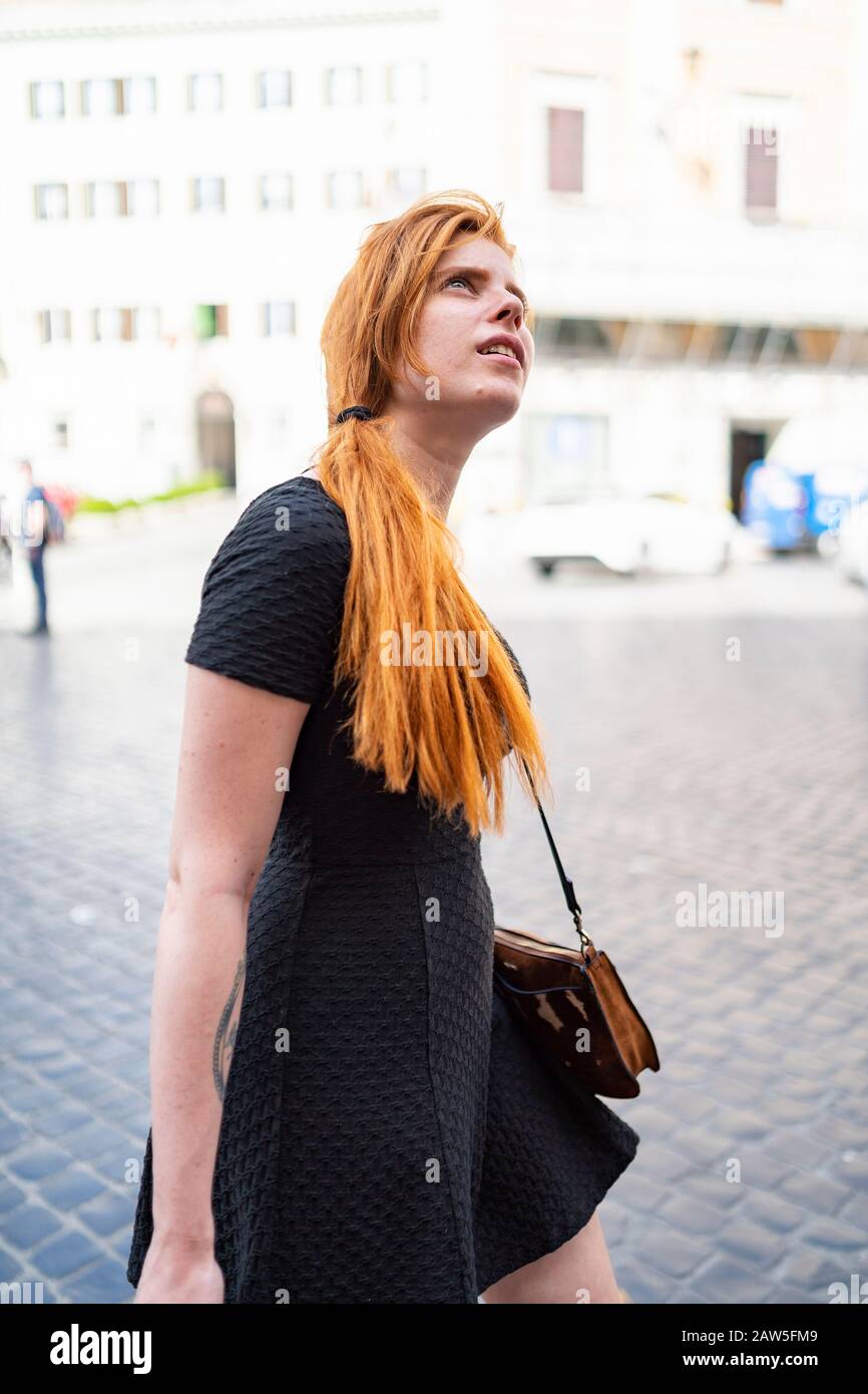Young ginger woman wearing hi-res stock photography and images - Alamy