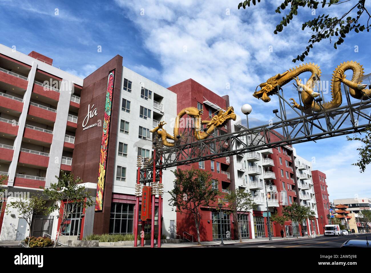 LOS ANGELES, CALIFORNIA 05 FEB 2020 Jia Apartments and Twin Dragon