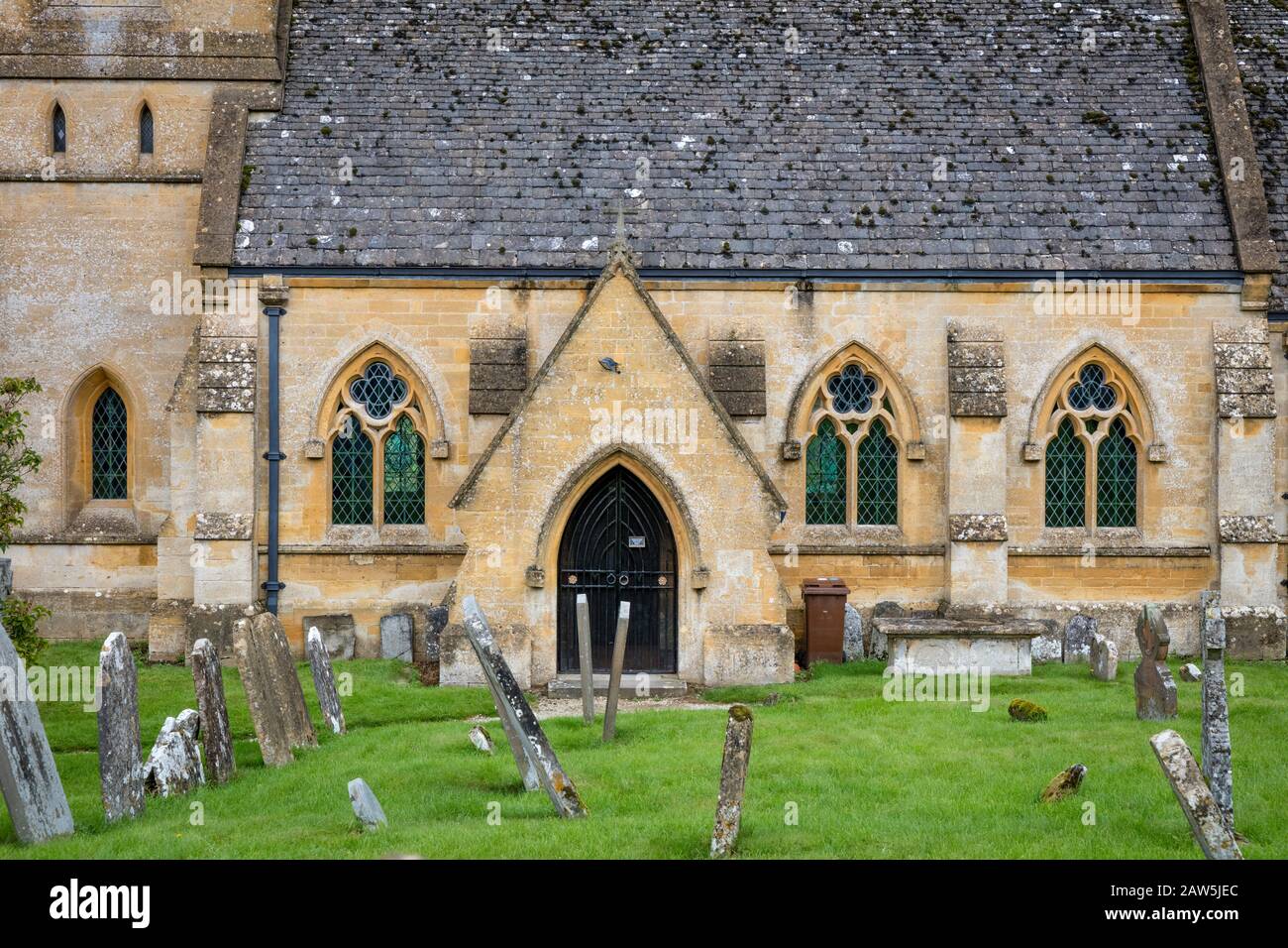 Saint Barnabas Church in the Cotswolds town of Snowshill, Gloucestershire, England, UK Stock Photo