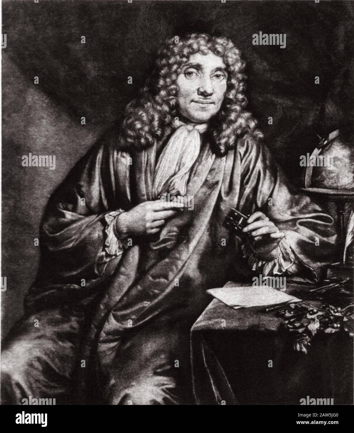 1720  ca ,  HOLLAND : The dutch tradesman , scientist and biologist inventor Antoni Van Leeuwenhoek ( 1632 –  1723 ). He is commonly known as " the Fa Stock Photo