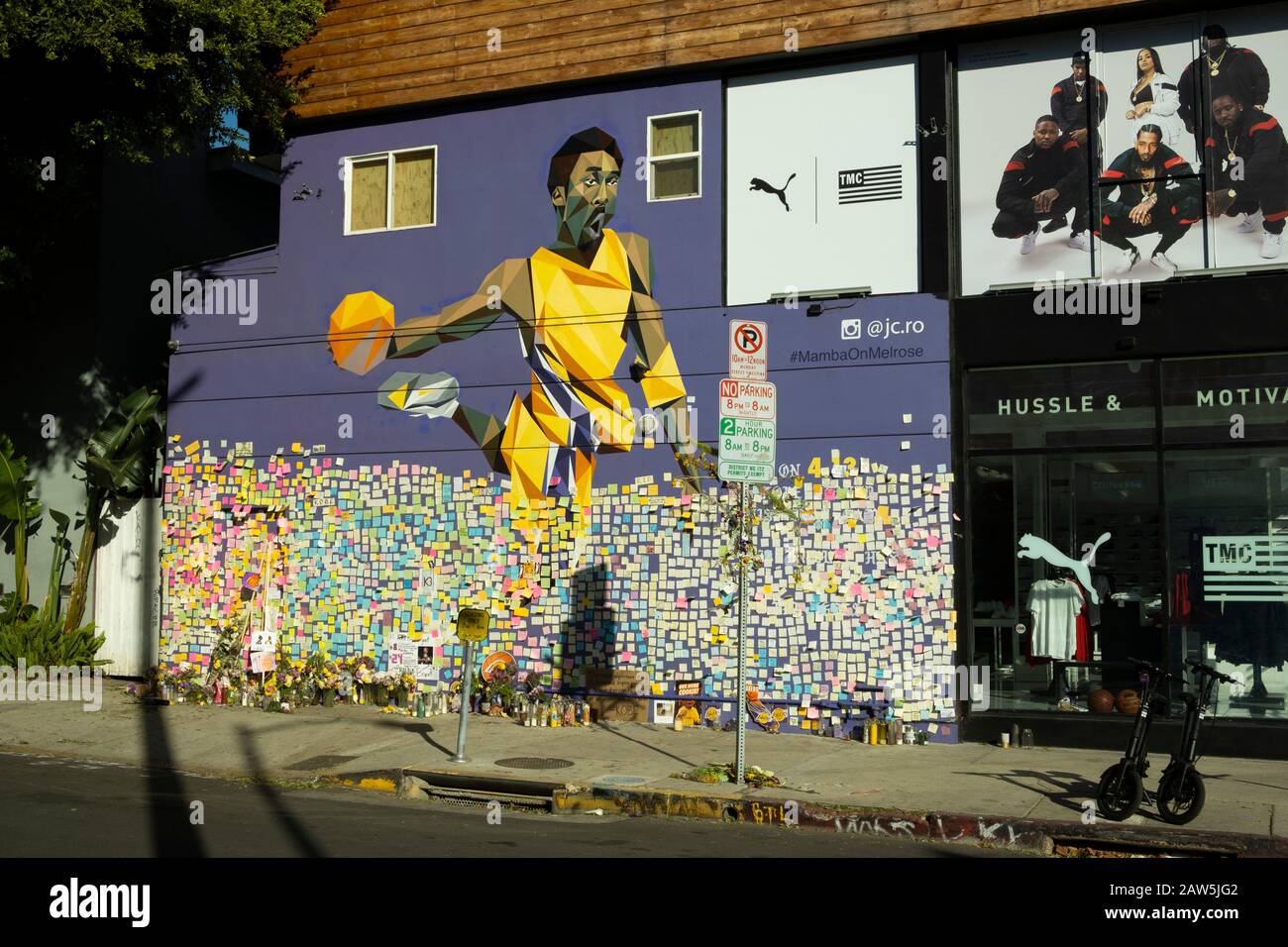 Memorial mural for Kobe Bryant, Melrose Avenue, West Hollywood, Los Angeles, California, USA Stock Photo