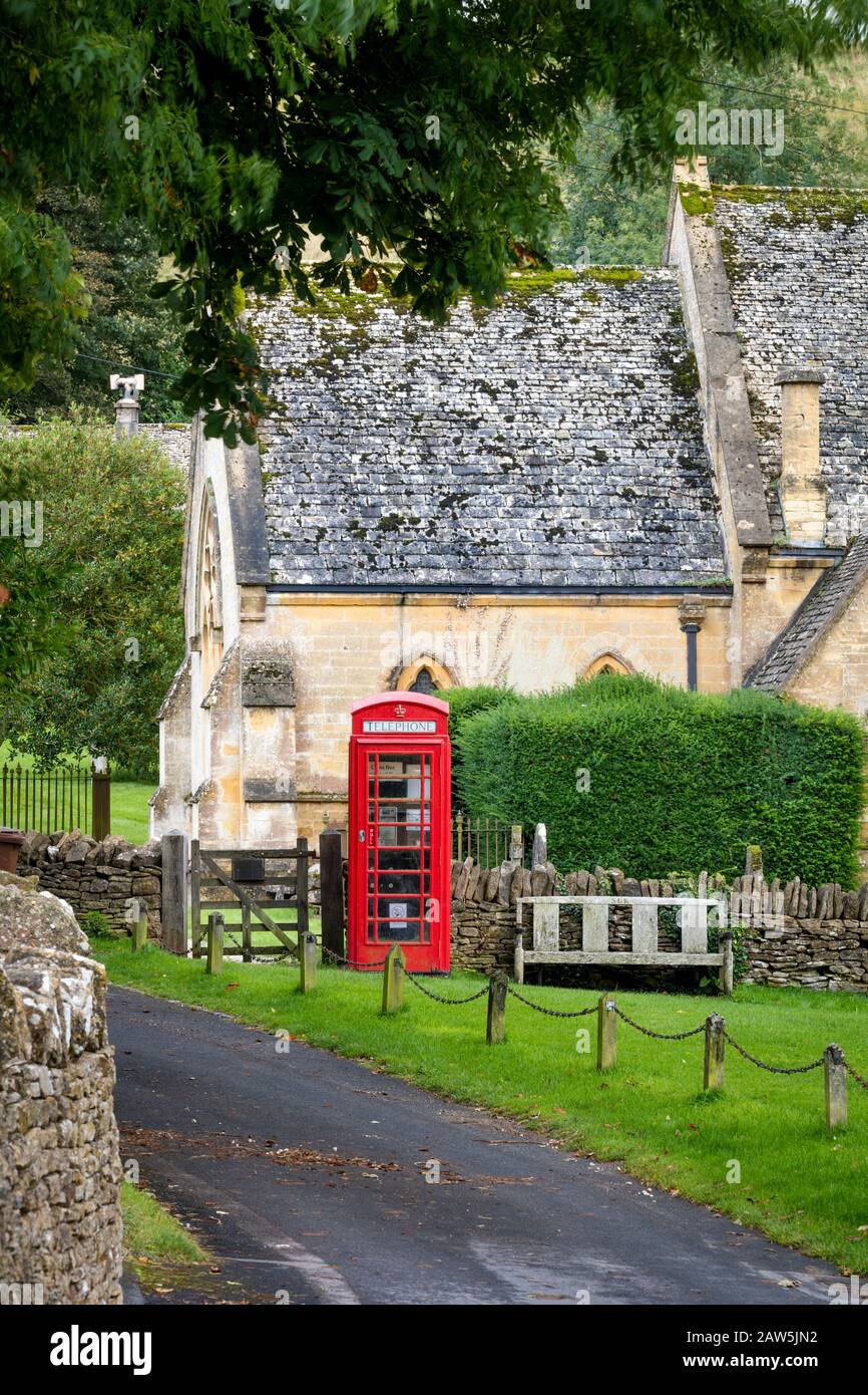 Saint Barnabas Church in the Cotswolds village of Snowshill, Gloucestershire, England, UK Stock Photo