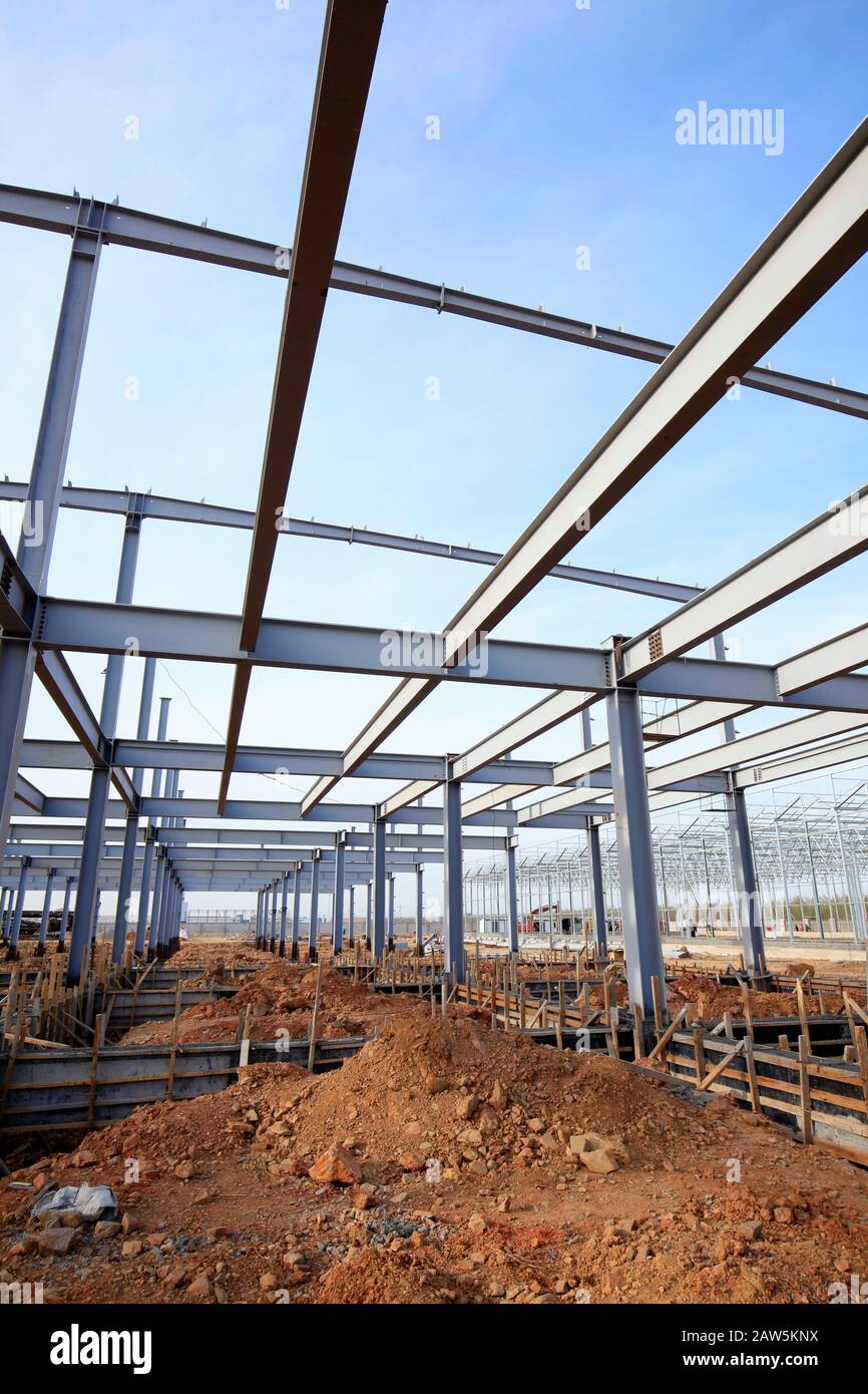 Steel frame structure Stock Photo Alamy