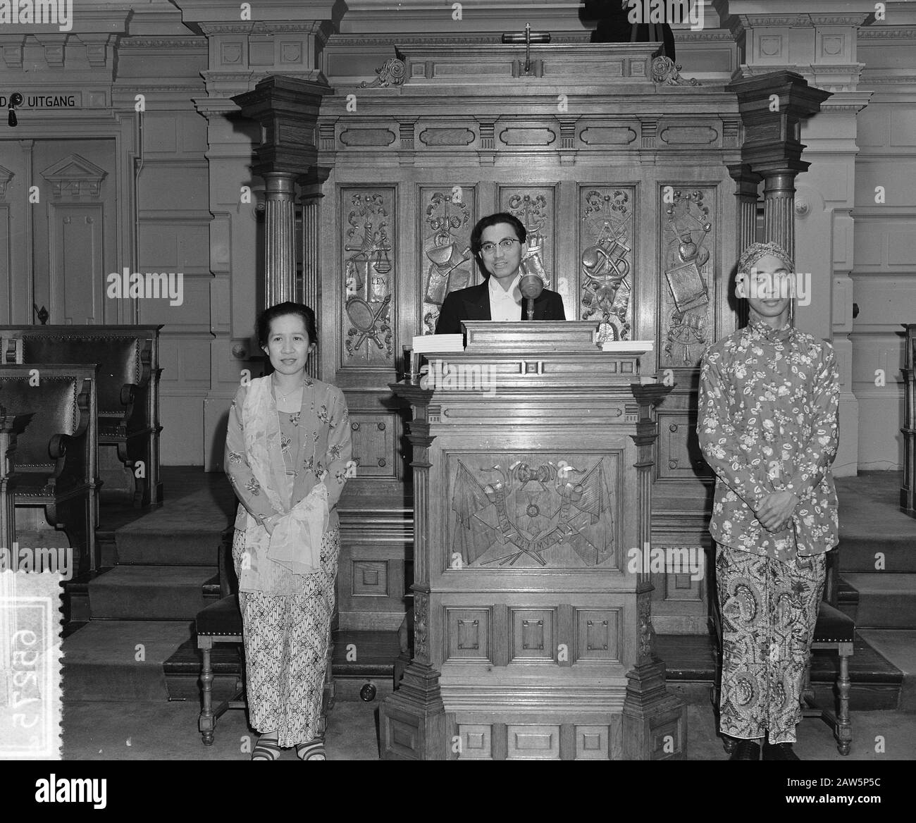 Promotional Dr. Mochar University Amsterdam, commissioned Antara. Date: June 17, 1954 Stock Photo