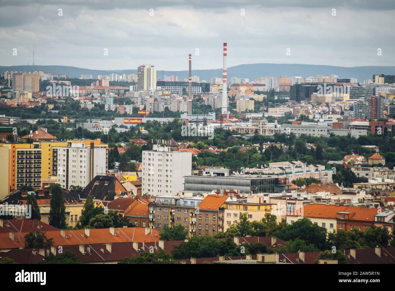 City of Prague from 17th floor Stock Photo