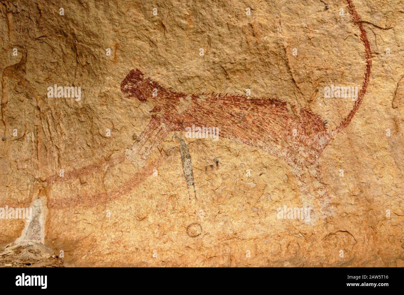 Native American Indian rock art paintings in Panther Cave in