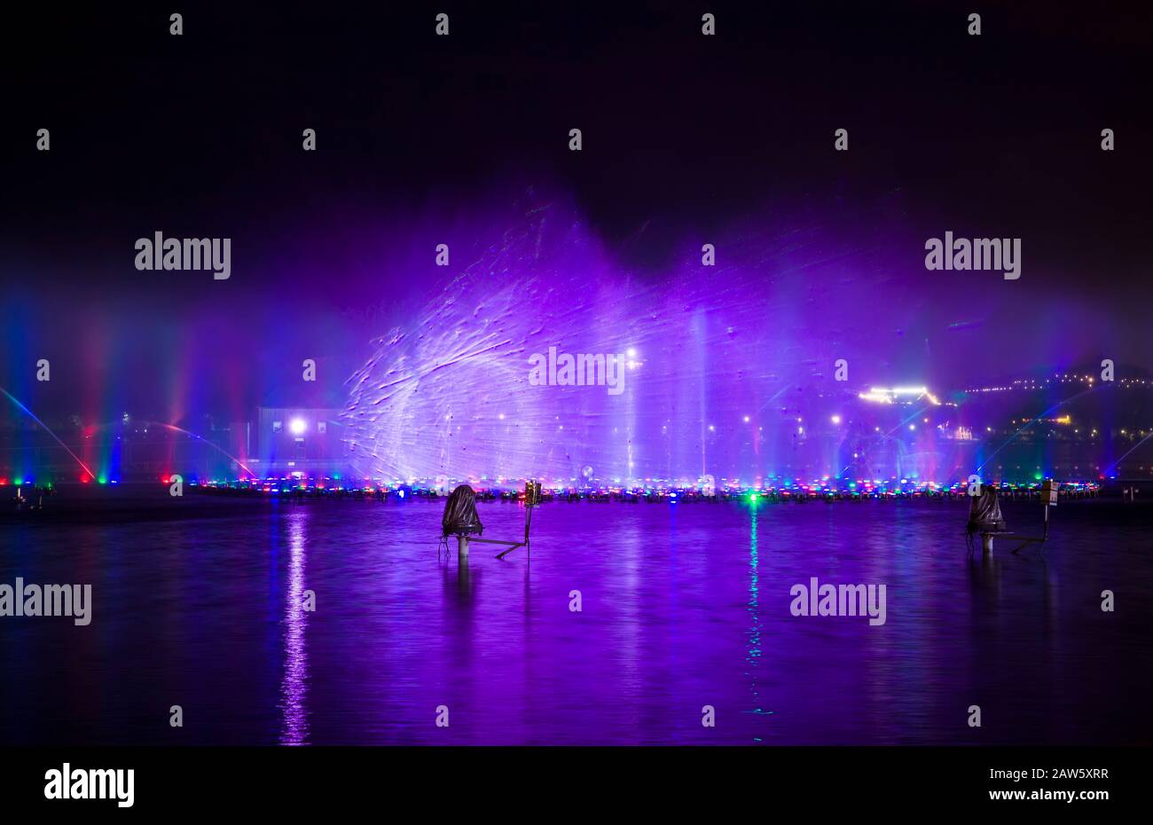 Music fountain at night Stock Photo - Alamy