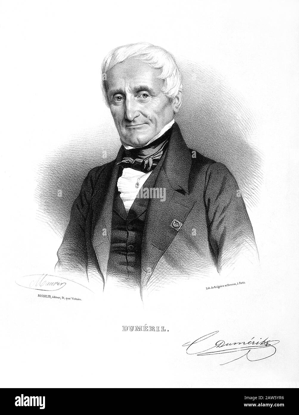 1850 ca , FRANCE : The french zoologist , biologist and physician André-Marie-Constant Duméril ( 1774 - 1860 ). Portrait by Nicolas Eustache MAURIN . Stock Photo