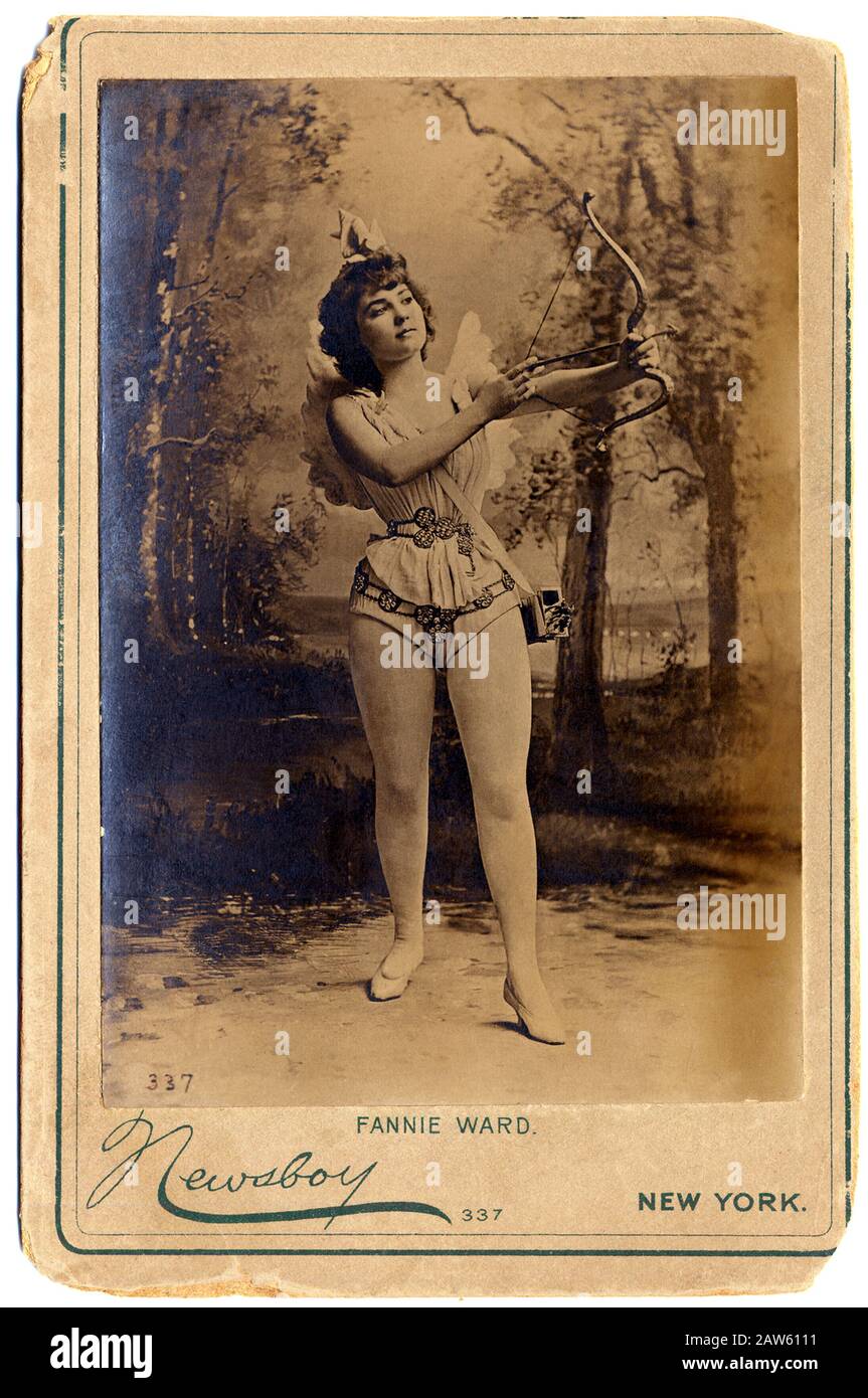 1890 , NEW YORK , USA :The american stage ans Silent Movie actress Fannie  Ward ( 1872 - 1952 ) aged 19 in his debut Broadway role like a Cupid in PIP  Stock Photo - Alamy