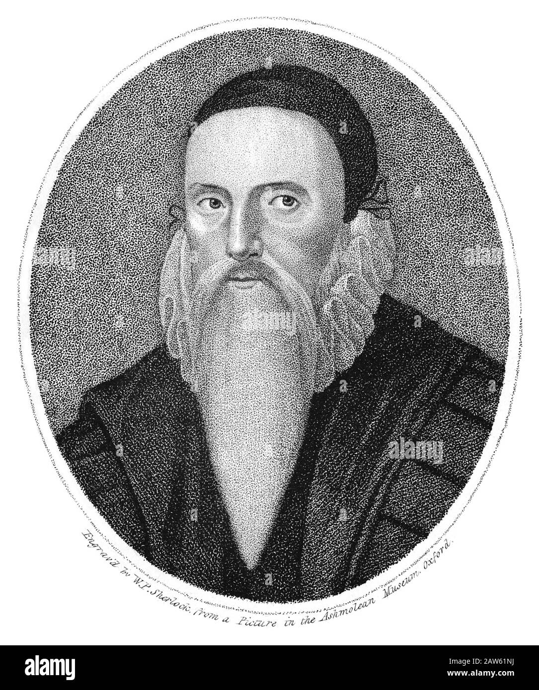 XVII Century , GREAT BRITAIN : JOHN DEE ( 1527 – 1608 or 1609) was a british mathematician, astronomer , astrologer , occult philosopher, imperialist Stock Photo
