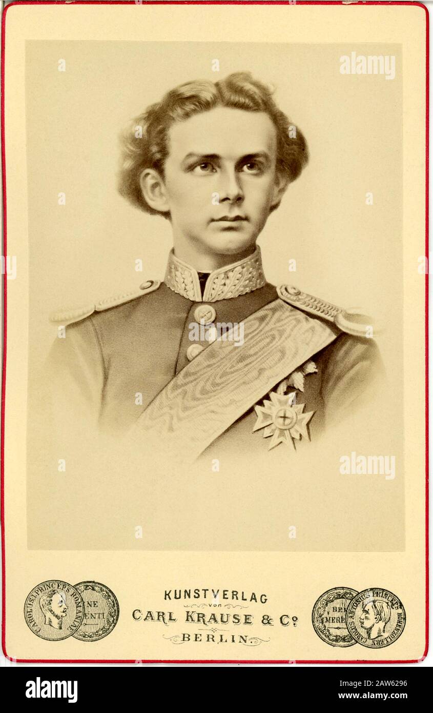 1864 ca , Bavaria , Germany : A portrait of younk King von Bayer LUDWIG II ( Louis ) of Wittelsbach  , King of Bavaria , known as ' Mad King Ludwig ' Stock Photo