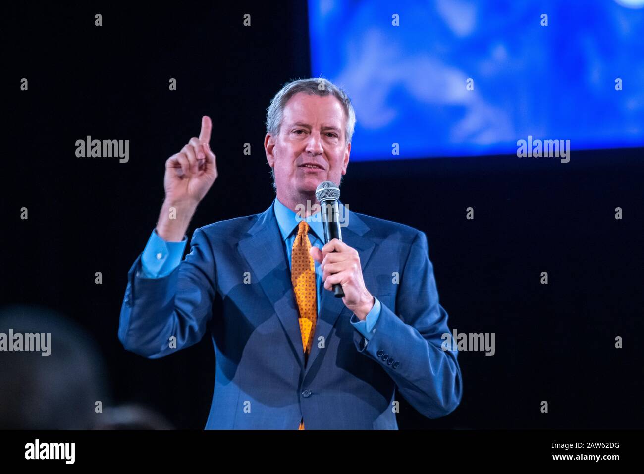 New York, USA,  6 Feb 2020.  New York City  Mayor Bill De Blasio delivers his 2020 State of the City Address at the American Museum of Natural History. Credit: Enrique Shore/Alamy Live News Stock Photo