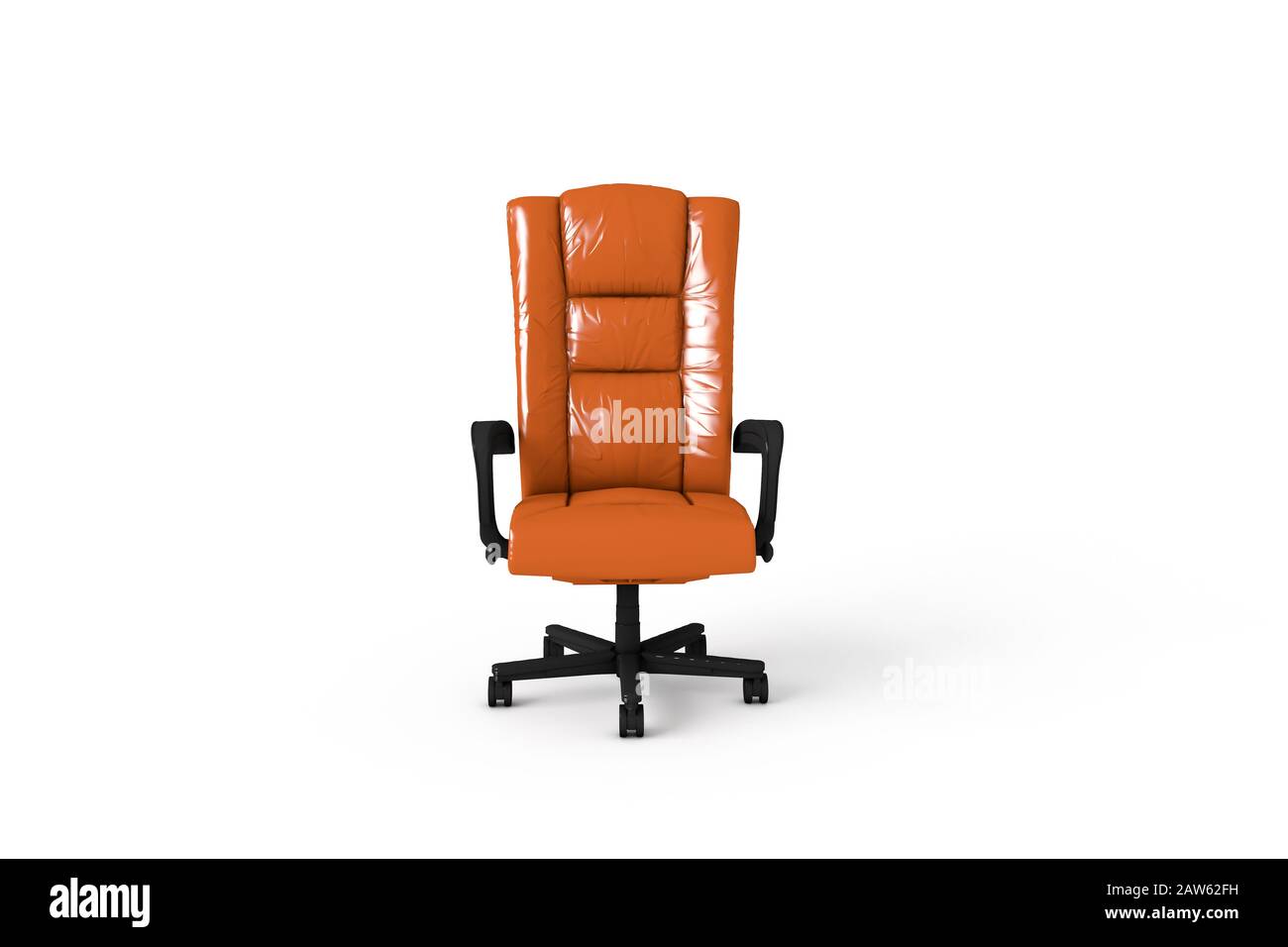 3d rendering, front view of standard office chair for business and