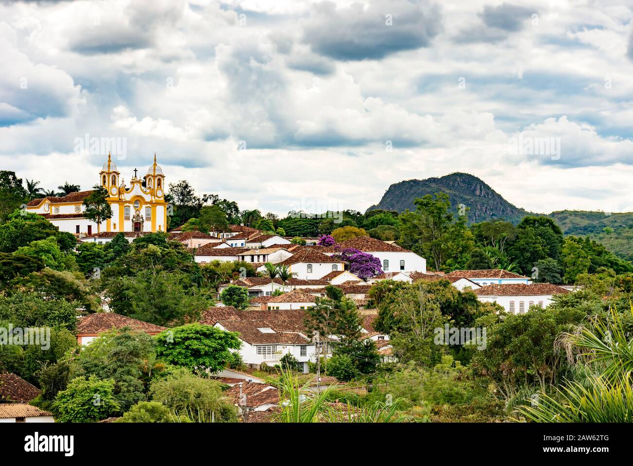 View of the old and famous city of Tiradentes in Minas Gerais with its