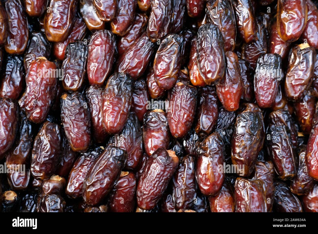 Close up of fresh date fruit for sale. Stock Photo