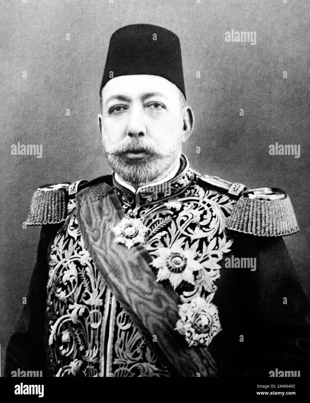 1913 ca , TURKEY :  The Ottoman turkish Majesty Sultan Ghazi Mehmed Rachad V ( 1844 - 1918 ) 35th Sultan of the Ottoman Empire and 114th caliph of Isl Stock Photo
