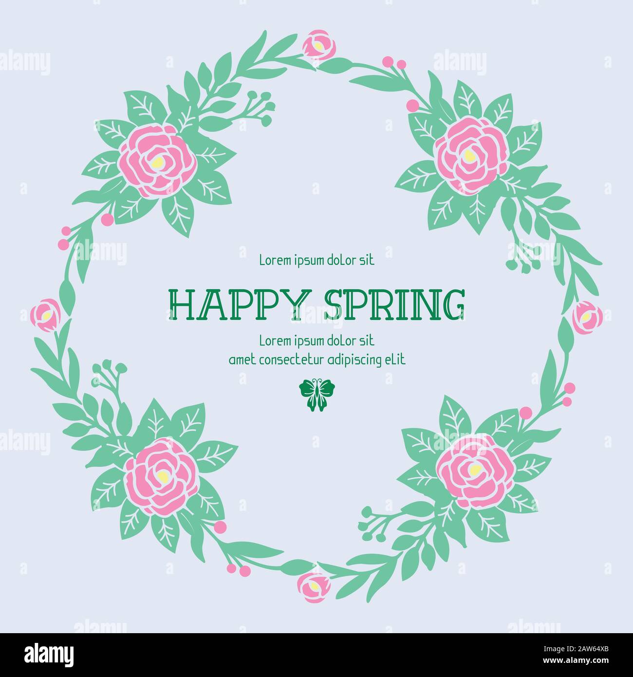 Happy Spring Invitations Elegant Shape of happy spring invitation card, with cute leaf and ...