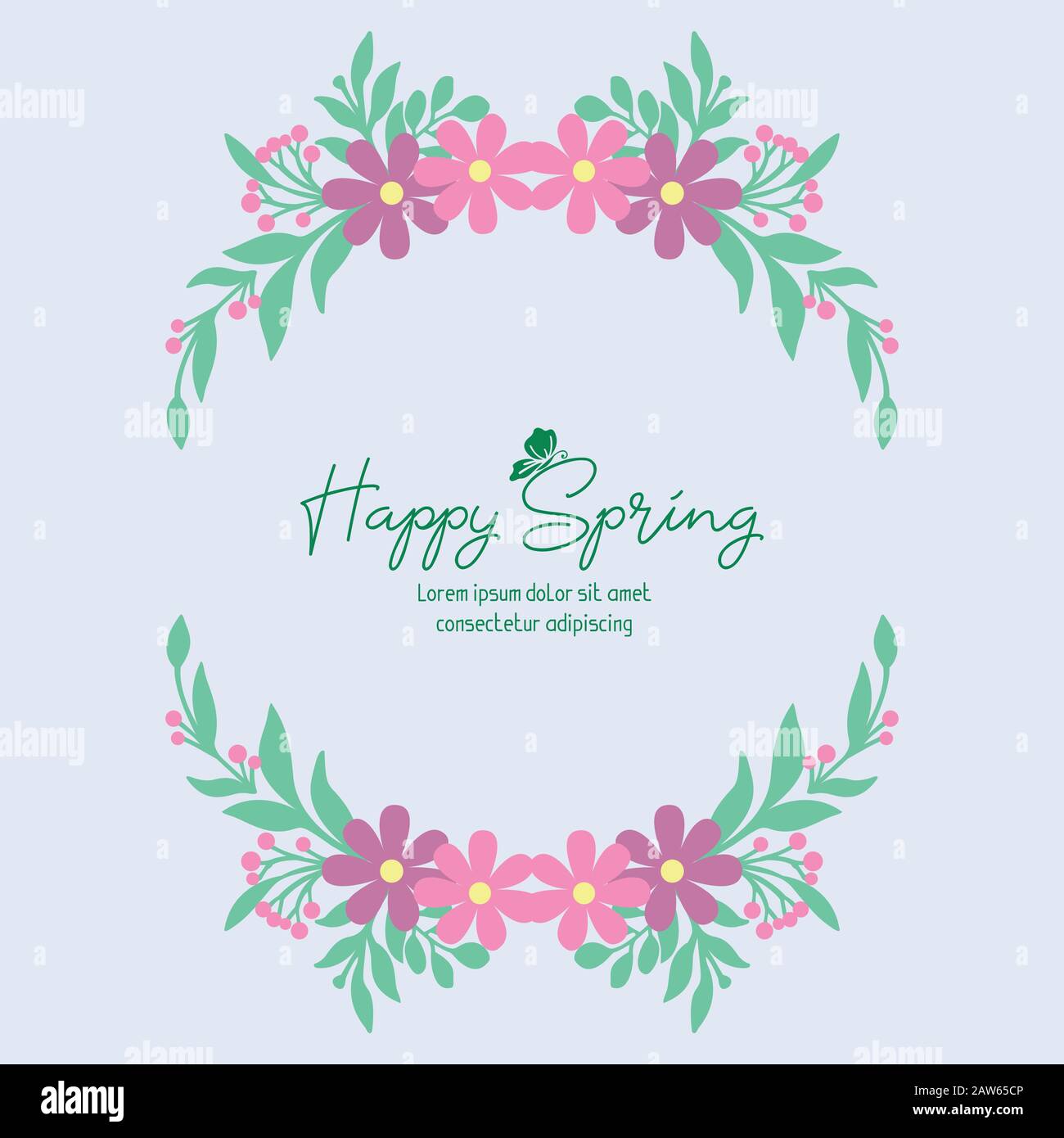 Beautiful frame with leaf and flower seamless decoration, for happy ...