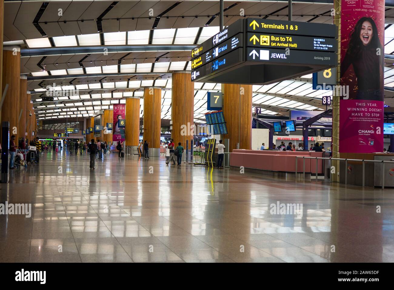 Singapore April 2019 Interior Shot Of Singapore Changi Airport