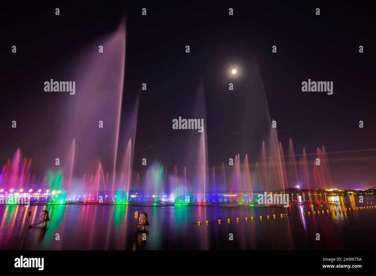Music fountain at night Stock Photo - Alamy
