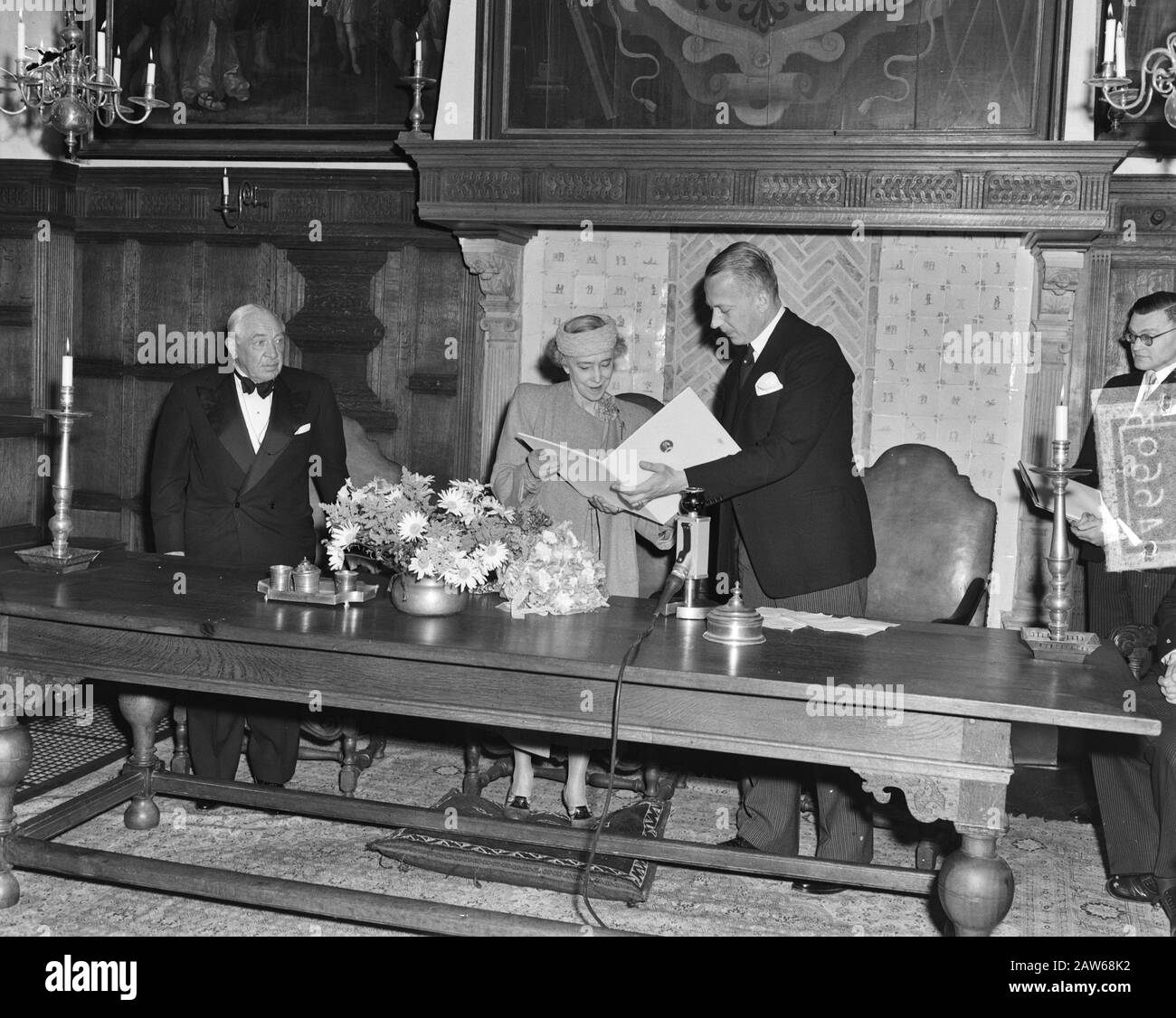 Queen Elisabeth of Belgium honorary member of the Dutch Bach Society Date: July 4, 1951 Location: Belgium Name of Person: Elizabeth, Queen of Great Britain Stock Photo
