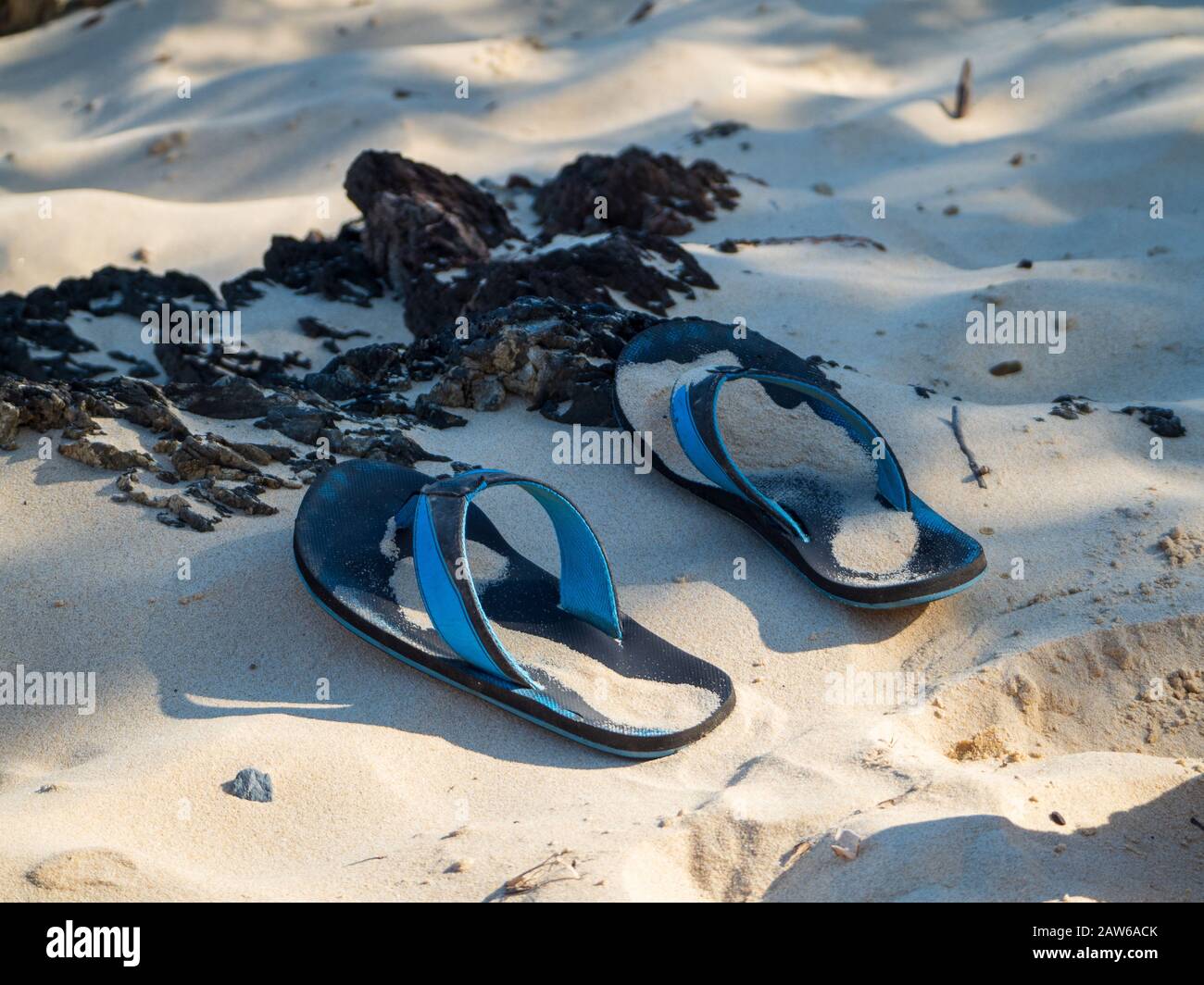Thongs on the beach Stock Photo - Alamy