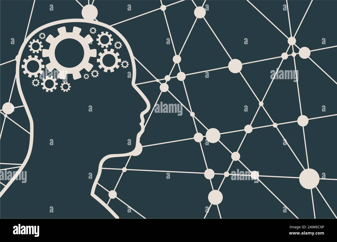 Silhouette of a man head with gear Stock Vector Image & Art - Alamy