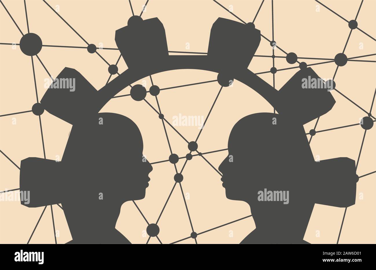 Two man heads Stock Vector Images - Alamy
