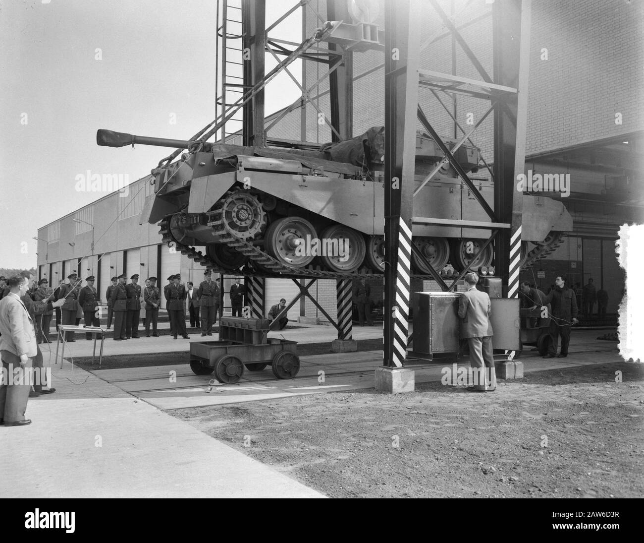 Opening tank workshop by Prince Bernhard in Amersfoort Date: April 26, 1956 Location: Amersfoort Keywords: Openings, TANK WORKSHOPS Person Name: Bernhard, prince Stock Photo