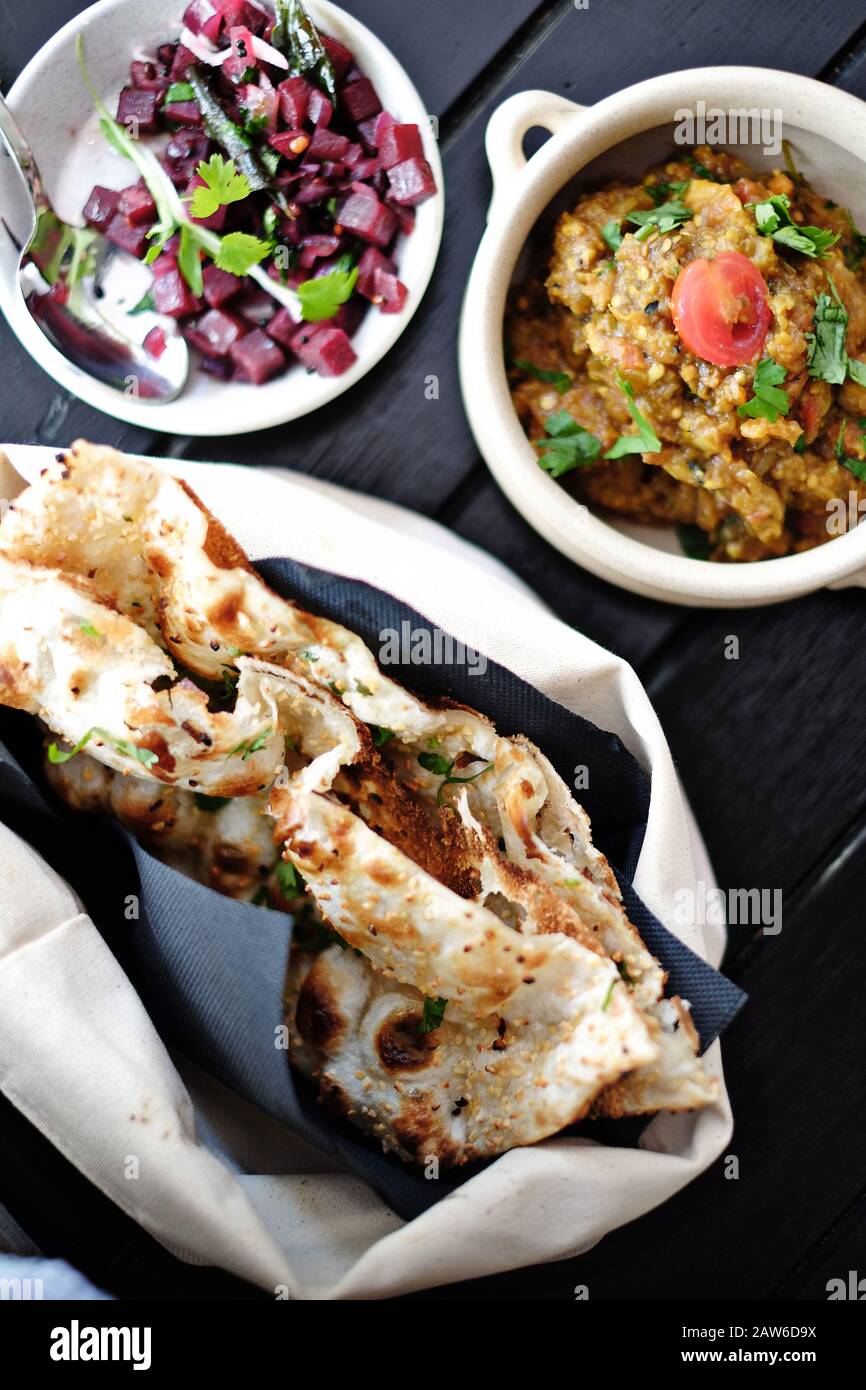 Modern Indian Food with a twist, Fine Dining  in Sydney, Australia Stock Photo
