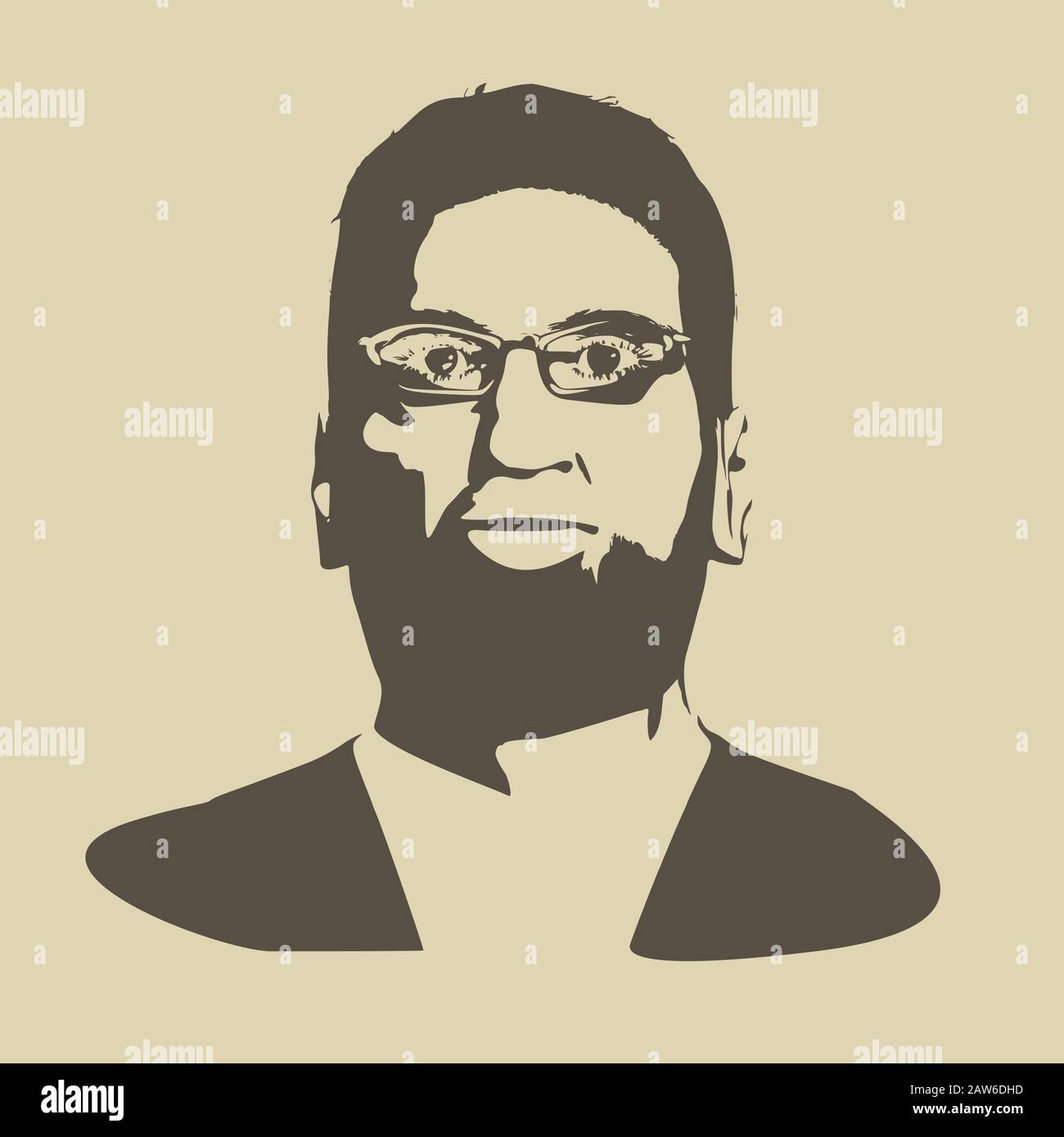 Portrait of bearded man Stock Vector