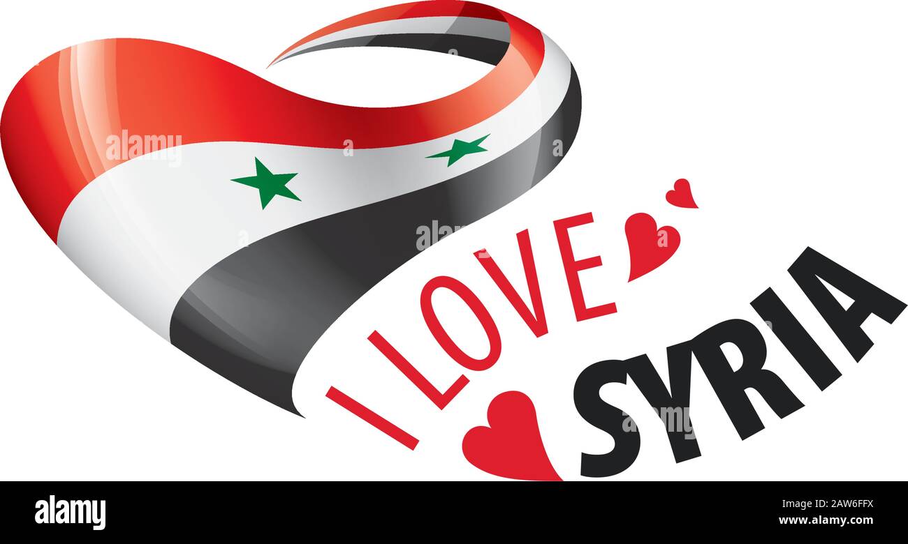 Vector Country Flag of Syria - Heart