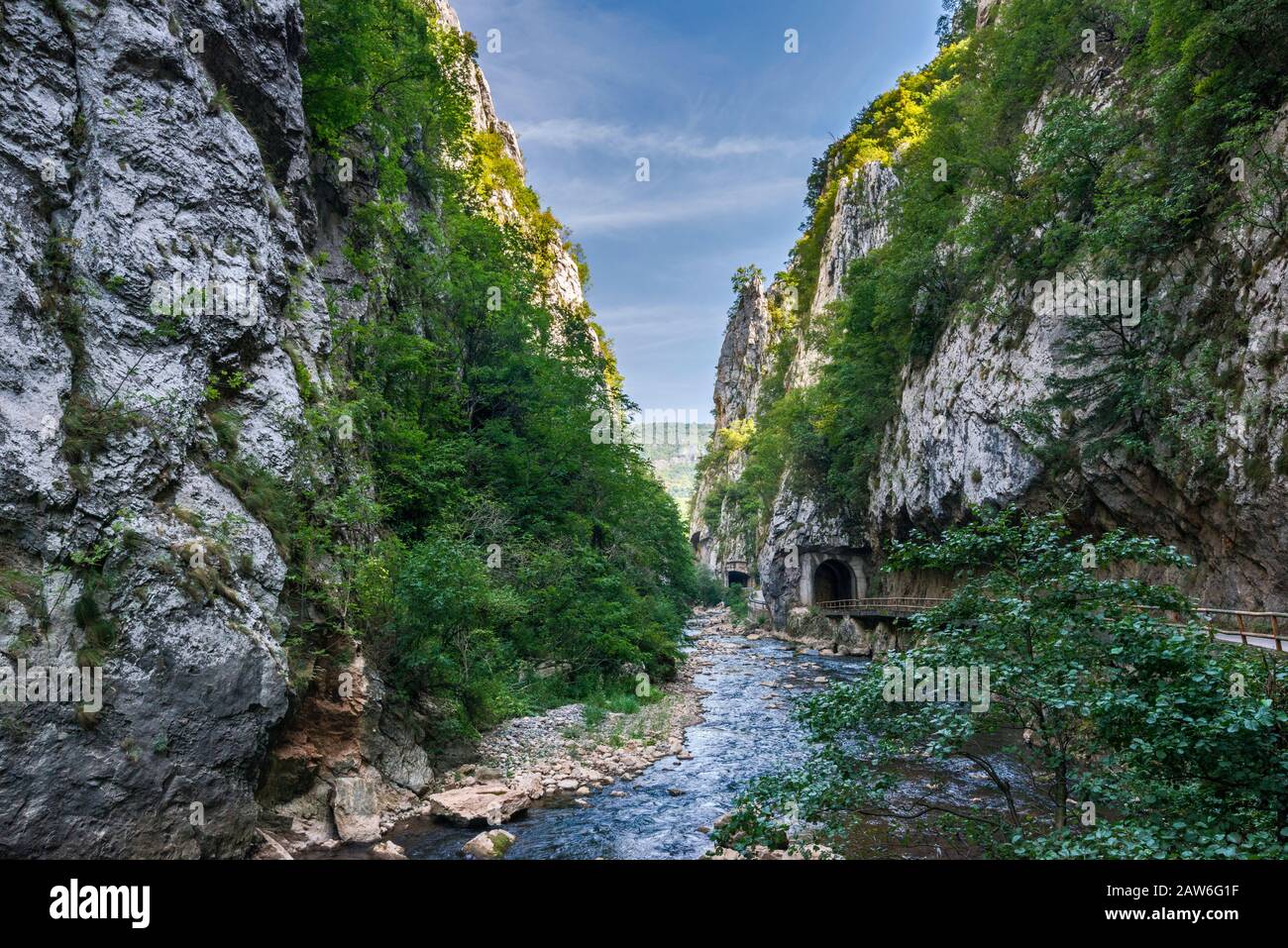 Gorge of Jerma (Erma) river, Balkan Mountains (Stara Planina), near Poganovo Monastery, Pirot District, Serbia Stock Photo