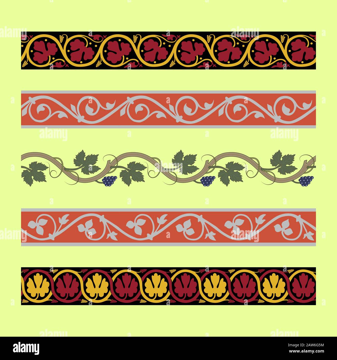 images Medieval Border Vector https www alamy com medieval ornament borders with floral ornament ancient traditions vector image342507808 html